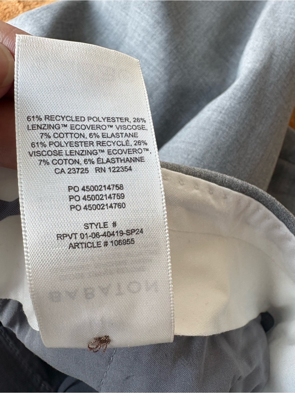 Aritzia Babaton Markova Pant Grey Melange Regular Size 4 business casual - Picture 14 of 15